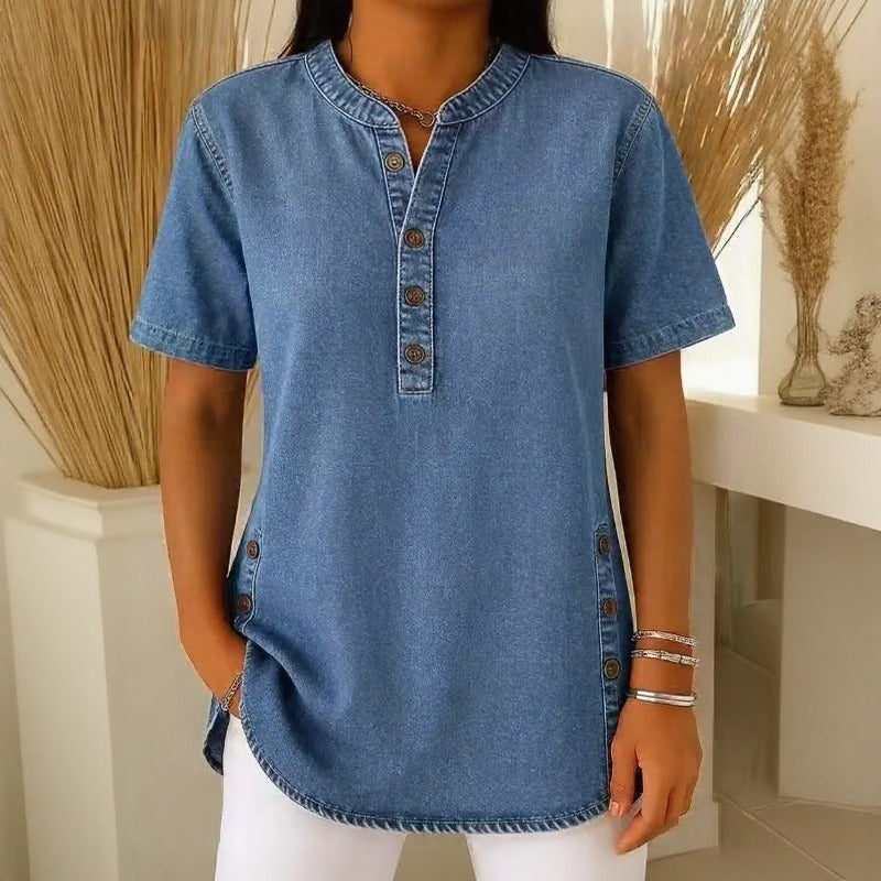 Blusa Jeans Calenny Com Acabamento Estonado e Caimento Soltinho
Blusa Jeans Calenny Com Acabamento Estonado
Blusa Jeans Calenny
Blusa Calenny
Blusa Jeans